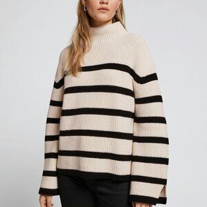 & Other Stories Striped Mockneck Sweater